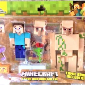 MINECRAFT STEVE & IRON GOLUM COLLECTIBLE FIGURINES